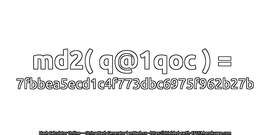md2( q@1qoc ) = 7fbbea5ecd1c4f773dbc6975f962b27b | unHash.co