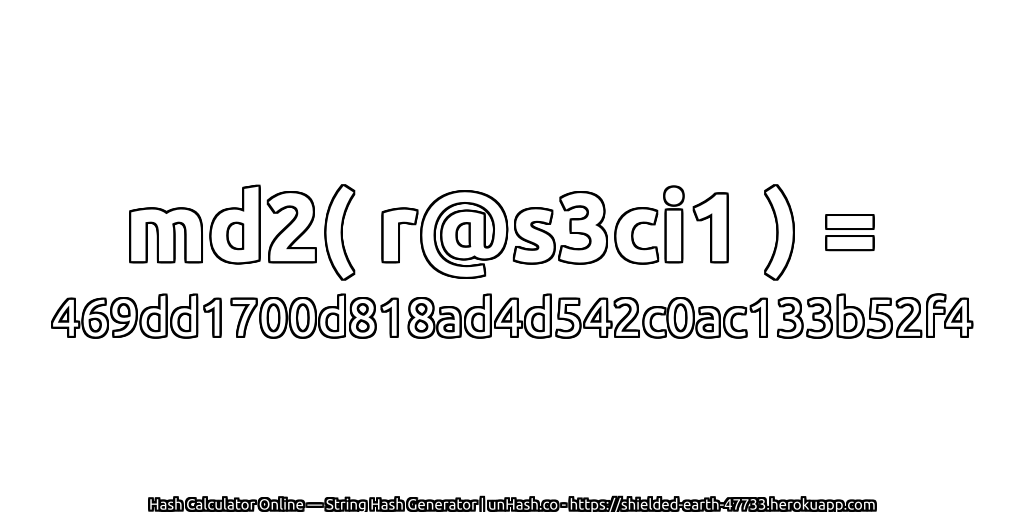 md2( r@s3ci1 ) = 469dd1700d818ad4d542c0ac133b52f4 | unHash.co