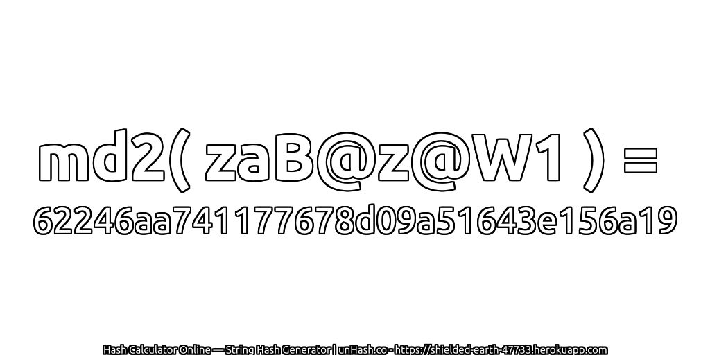 md2( zaB@z@W1 ) = 62246aa741177678d09a51643e156a19 | unHash.co
