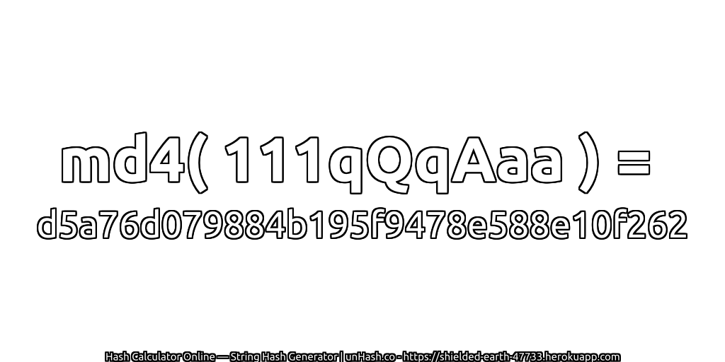md4( 111qQqAaa ) = d5a76d079884b195f9478e588e10f262 | unHash.co