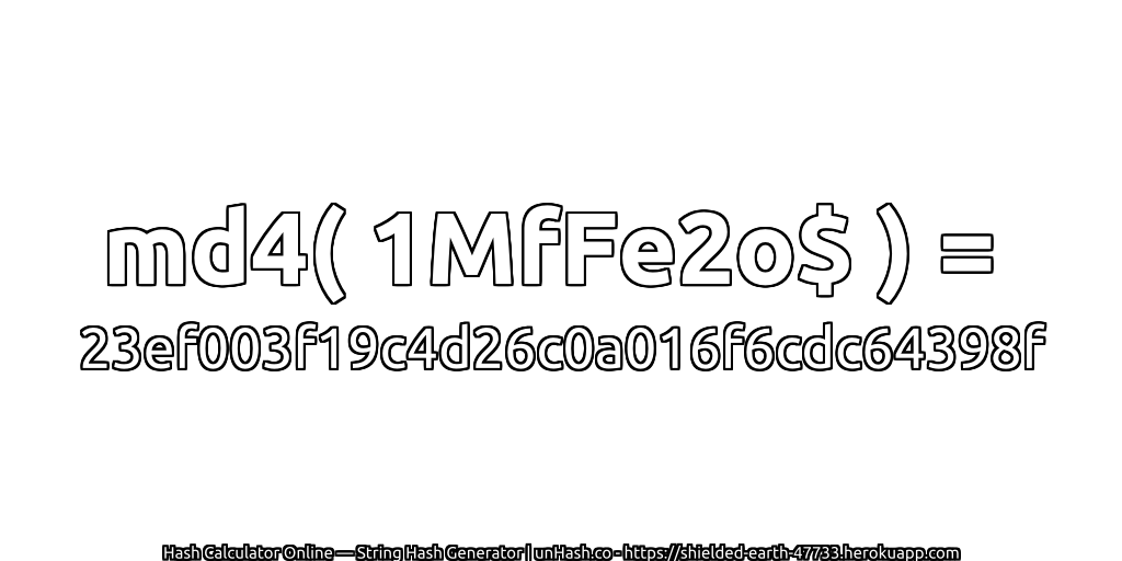 md4( 1MfFe2o$ ) = 23ef003f19c4d26c0a016f6cdc64398f | unHash.co