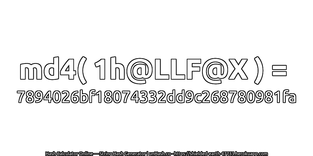 md4( 1h@LLF@X ) = 7894026bf18074332dd9c268780981fa | unHash.co