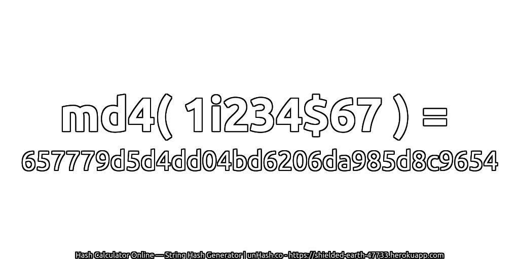 md4( 1i234$67 ) = 657779d5d4dd04bd6206da985d8c9654 | unHash.co