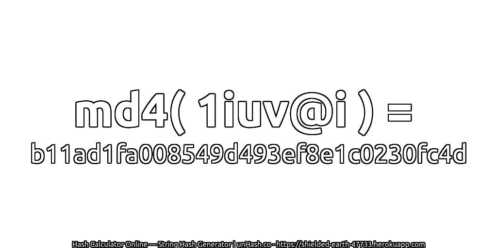 md4( 1iuv@i ) = b11ad1fa008549d493ef8e1c0230fc4d | unHash.co