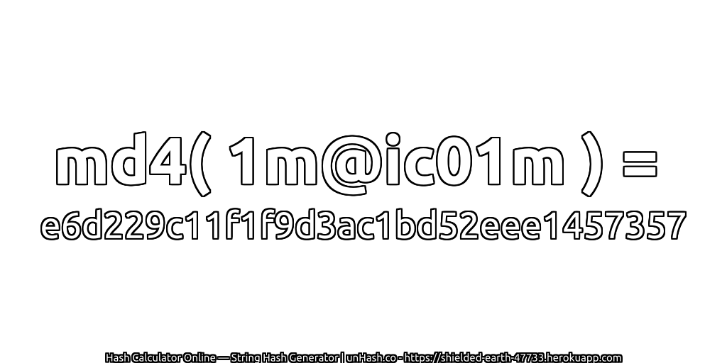 md4( 1m@ic01m ) = e6d229c11f1f9d3ac1bd52eee1457357 | unHash.co