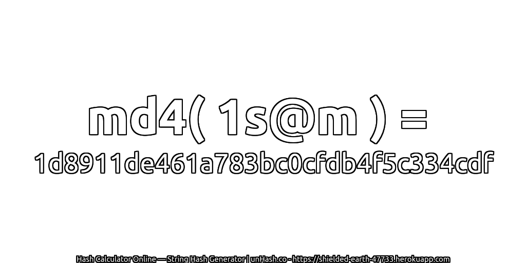 md4( 1s@m ) = 1d8911de461a783bc0cfdb4f5c334cdf | unHash.co
