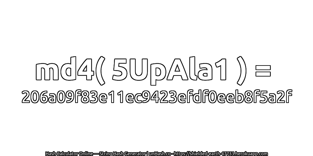 md4( 5UpAla1 ) = 206a09f83e11ec9423efdf0eeb8f5a2f | unHash.co