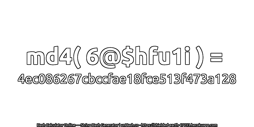 md4( 6@$hfu1i ) = 4ec086267cbccfae18fce513f473a128 | unHash.co