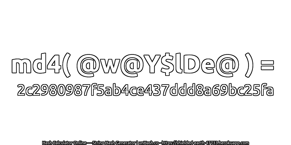 md4( @w@Y$lDe@ ) = 2c2980987f5ab4ce437ddd8a69bc25fa | unHash.co