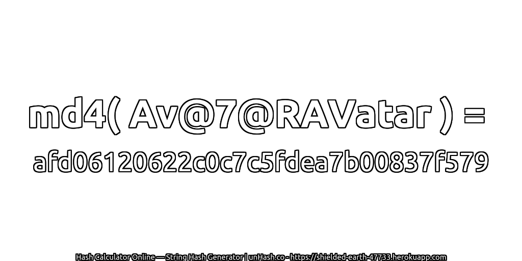 md4( Av@7@RAVatar ) = afd06120622c0c7c5fdea7b00837f579 | unHash.co