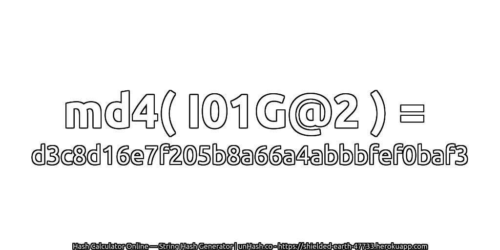 md4( I01G@2 ) = d3c8d16e7f205b8a66a4abbbfef0baf3 | unHash.co