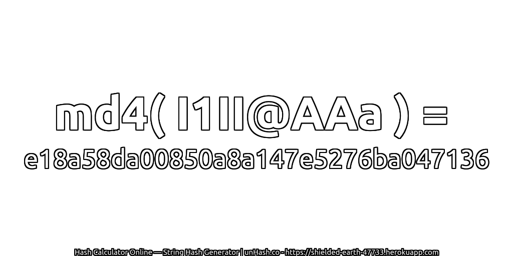 md4( I1II@AAa ) = e18a58da00850a8a147e5276ba047136 | unHash.co