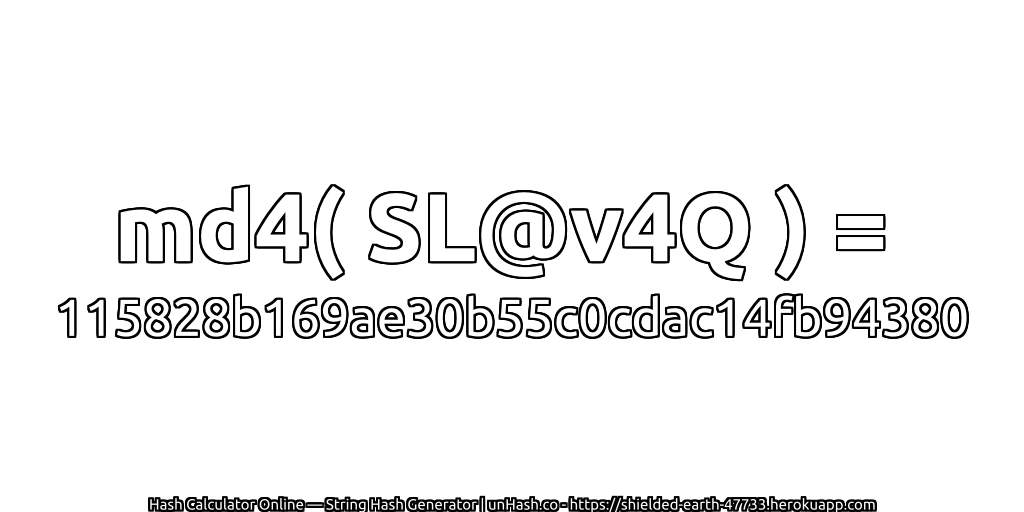 md4( SL@v4Q ) = 115828b169ae30b55c0cdac14fb94380 | unHash.co
