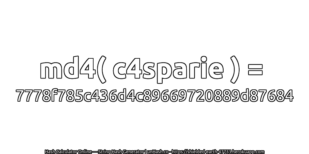 md4( c4sparie ) = 7778f785c436d4c89669720889d87684 | unHash.co