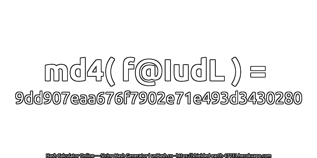 md4( f@IudL ) = 9dd907eaa676f7902e71e493d3430280 | unHash.co