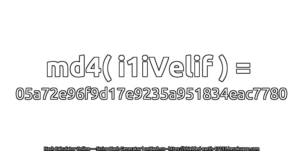 md4( i1iVelif ) = 05a72e96f9d17e9235a951834eac7780 | unHash.co
