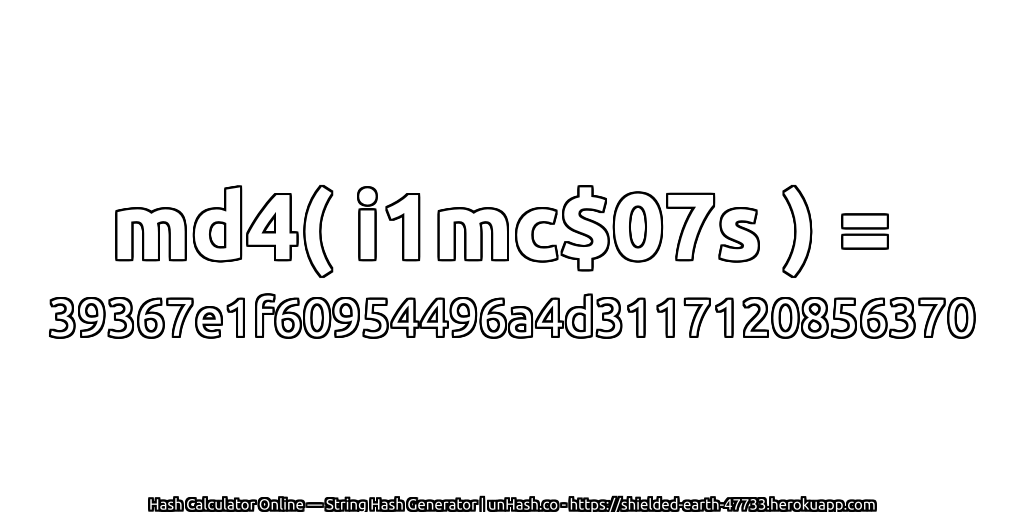 md4( i1mc$07s ) = 39367e1f60954496a4d3117120856370 | unHash.co