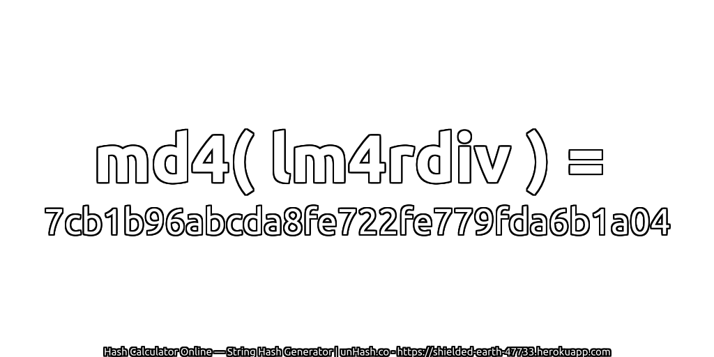 md4( lm4rdiv ) = 7cb1b96abcda8fe722fe779fda6b1a04 | unHash.co