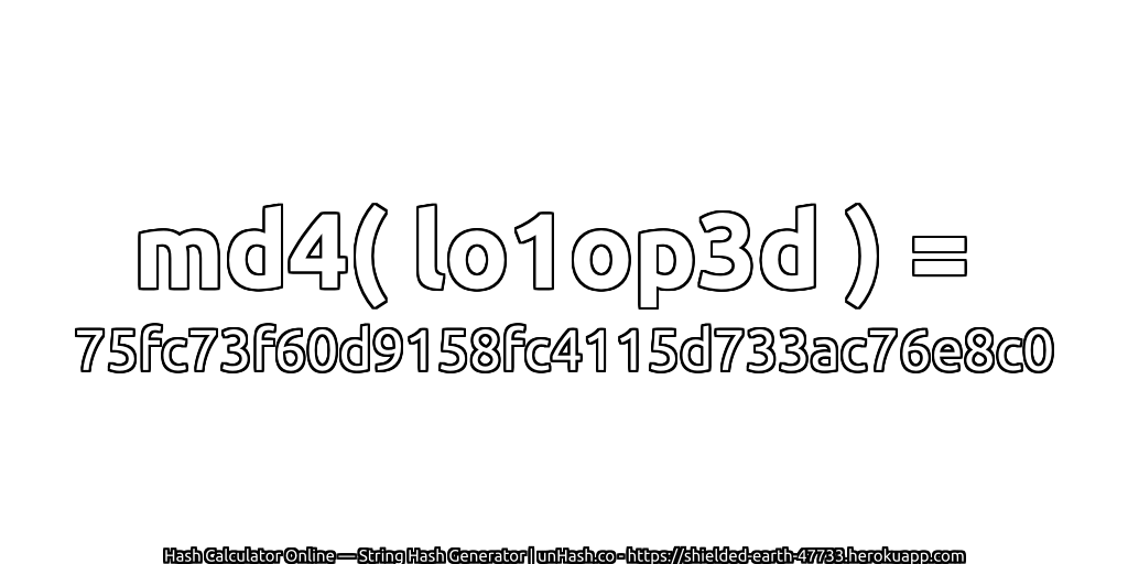 md4( lo1op3d ) = 75fc73f60d9158fc4115d733ac76e8c0 | unHash.co