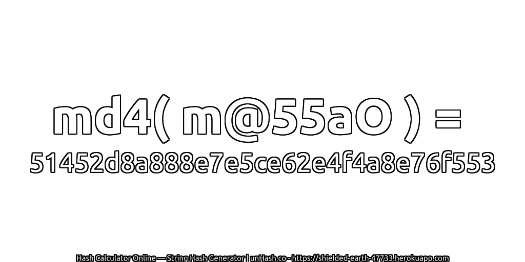 md4( m@55aO ) = 51452d8a888e7e5ce62e4f4a8e76f553 | unHash.co