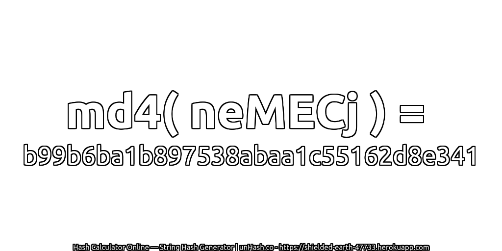 md4( neMECj ) = b99b6ba1b897538abaa1c55162d8e341 | unHash.co