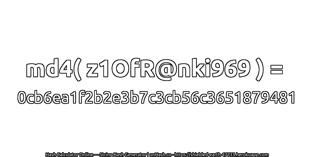 md4( z1OfR@nki969 ) = 0cb6ea1f2b2e3b7c3cb56c3651879481 | unHash.co