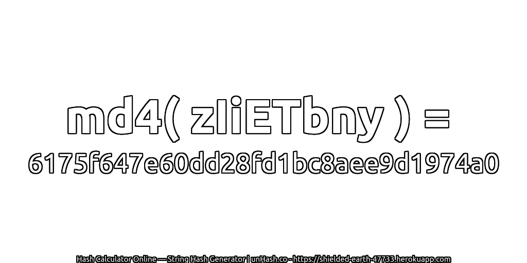 md4( zIiETbny ) = 6175f647e60dd28fd1bc8aee9d1974a0 | unHash.co