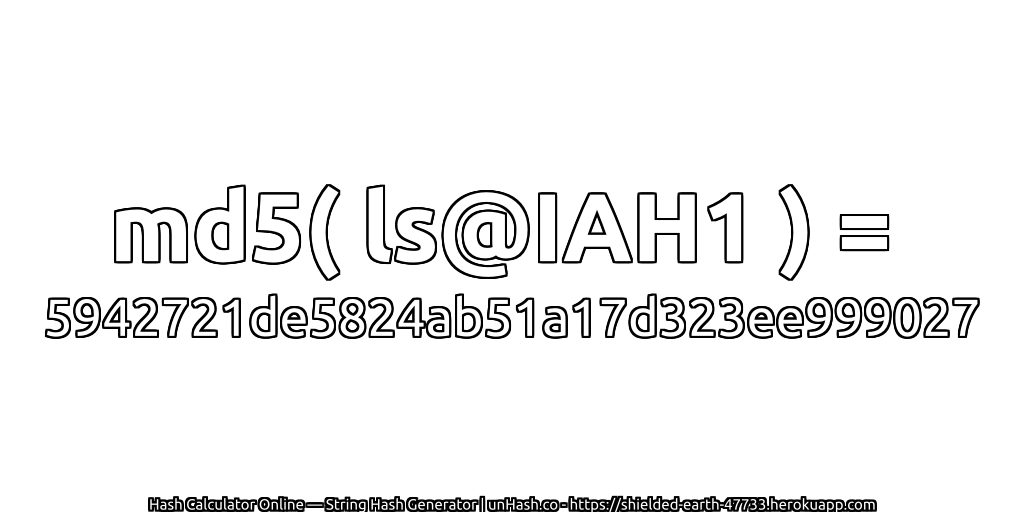 md5( ls@IAH1 ) = 5942721de5824ab51a17d323ee999027 | unHash.co