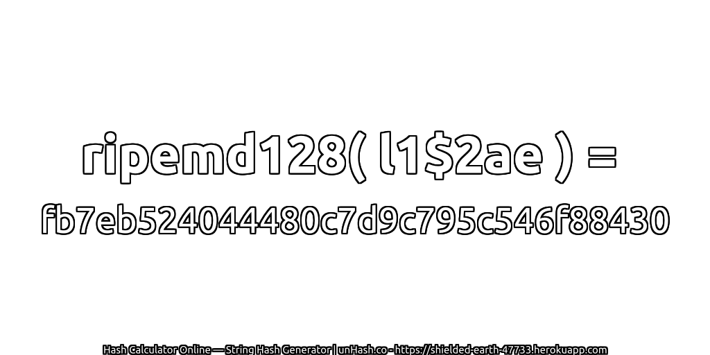 ripemd128( l1$2ae ) = fb7eb524044480c7d9c795c546f88430 | unHash.co
