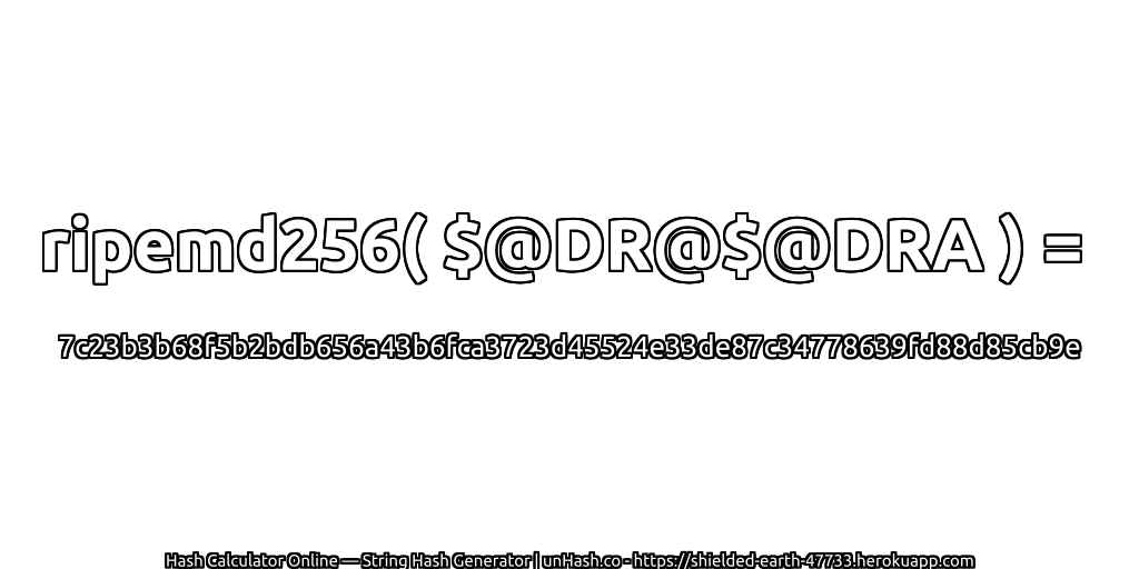 ripemd256( $@DR@$@DRA ) = 7c23b3b68f5b2bdb656a43b6fca3723d45524e33de87c34778639fd88d85cb9e | unHash.co
