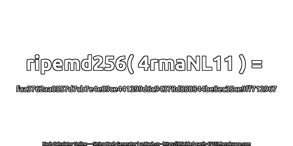 ripemd256( 4rmaNL11 ) = faa3762aa0557d7cb7e4e09ce441399d6c94378d850844be8ec35ce9ff712967 | unHash.co