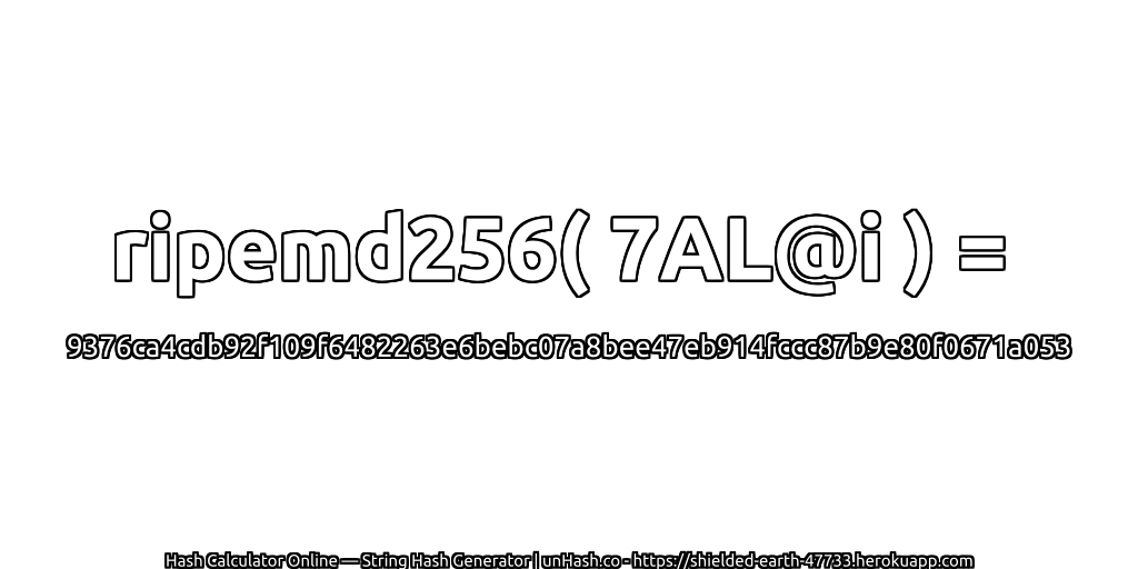 ripemd256( 7AL@i ) = 9376ca4cdb92f109f6482263e6bebc07a8bee47eb914fccc87b9e80f0671a053 | unHash.co