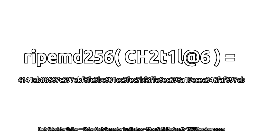 ripemd256( CH2t1l@6 ) = 4141ab88667c597ebf8fe3bc601ec3fec7bf3ffa6ec698a19ecea346faf697eb | unHash.co