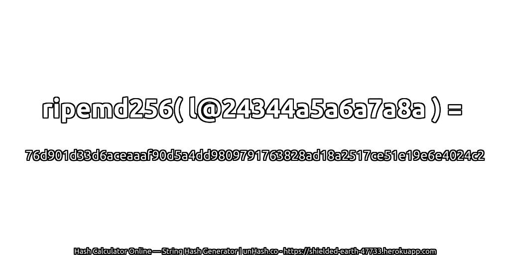 ripemd256( l@24344a5a6a7a8a ) = 76d901d33d6aceaaaf90d5a4dd9809791763828ad18a2517ce51e19e6e4024c2 | unHash.co