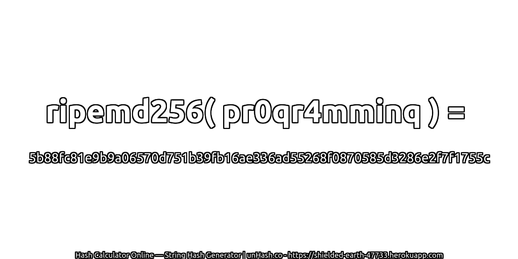 ripemd256( pr0qr4mminq ) = 5b88fc81e9b9a06570d751b39fb16ae336ad55268f0870585d3286e2f7f1755c | unHash.co