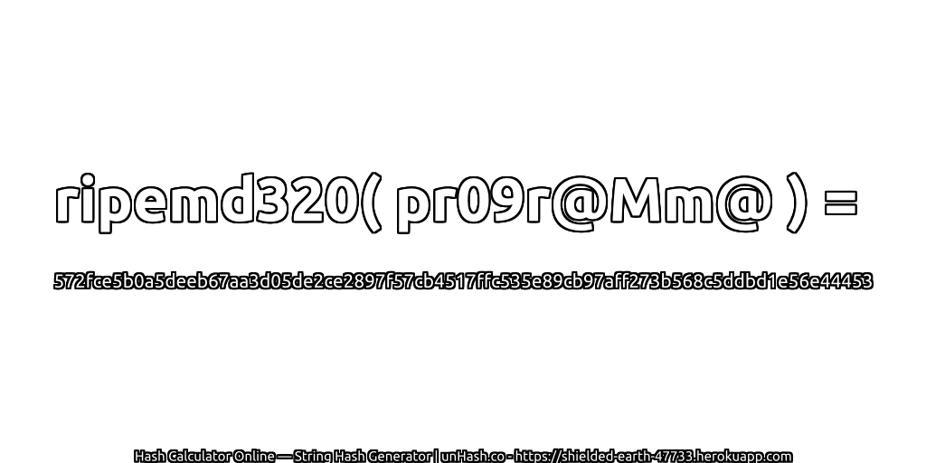 ripemd320( pr09r@Mm@ ) = 572fce5b0a5deeb67aa3d05de2ce2897f57cb4517ffc535e89cb97aff273b568c5ddbd1e56e44453 | unHash.co