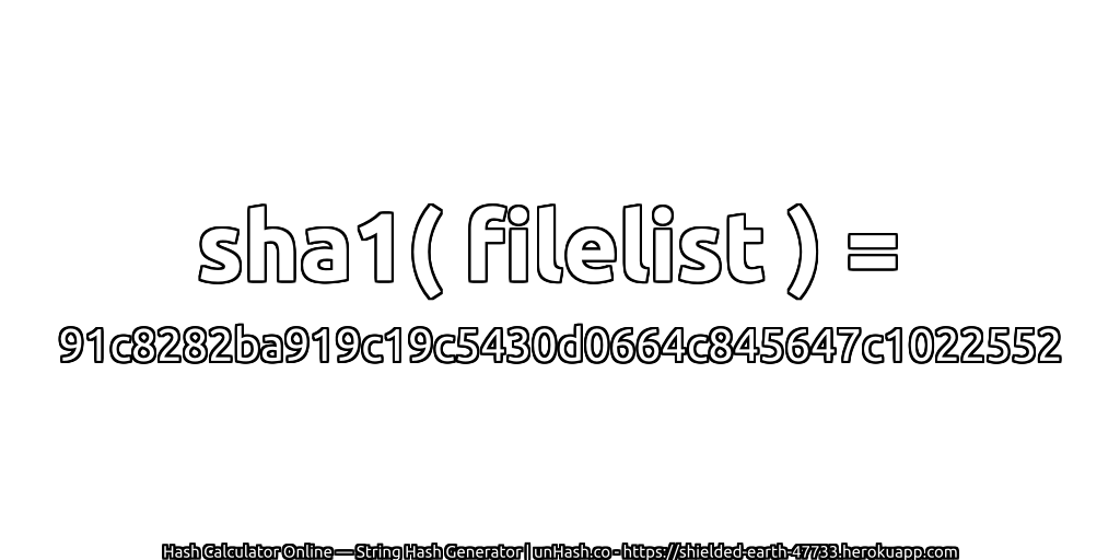 sha1( filelist ) = 91c8282ba919c19c5430d0664c845647c1022552 | unHash.co