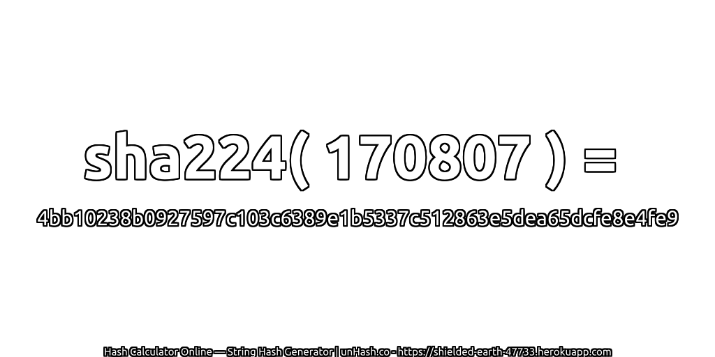 sha224( 170807 ) = 4bb10238b0927597c103c6389e1b5337c512863e5dea65dcfe8e4fe9 | unHash.co