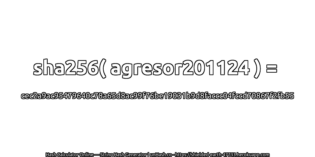 sha256( agresor201124 ) = cec2a9ac95479640c78a65d8ac99f76be19031b9d8faccc04fccd70867f2fb55 | unHash.co