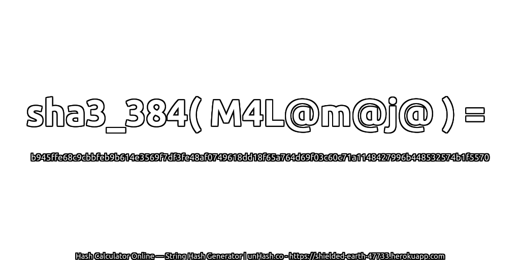 sha3_384( M4L@m@j@ ) = b945ffe68c9cbbfeb9b614e3569f7df3fe48af0749618dd18f65a764d69f03c60c71a1148427996b448532574b1f5570 | unHash.co