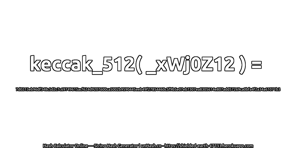 keccak_512( _xWj0Z12 ) = 7d0213eb96df348c5d2c7c69749615acf624d9207600ca5002b9590445eeb49f27854460c5f9b5e07eb7307ea8305614e807add57269ca0bfa4f2a34a61071b3 | unHash.co