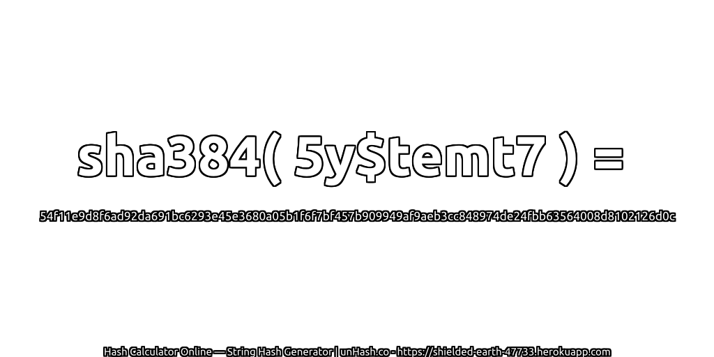 sha384( 5y$temt7 ) = 54f11e9d8f6ad92da691bc6293e45e3680a05b1f6f7bf457b909949af9aeb3cc848974de24fbb63564008d8102126d0c | unHash.co