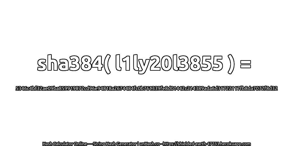 sha384( l1ly20l3855 ) = 5346c4bf32ae09ba859919872cd96e94818a2674484fc0b761339fe8d01442c214389ada6d31722117fb8da7072f8d32 | unHash.co