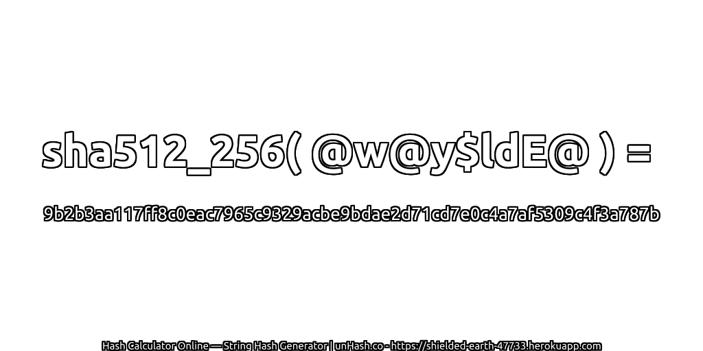 sha512_256( @w@y$ldE@ ) = 9b2b3aa117ff8c0eac7965c9329acbe9bdae2d71cd7e0c4a7af5309c4f3a787b | unHash.co