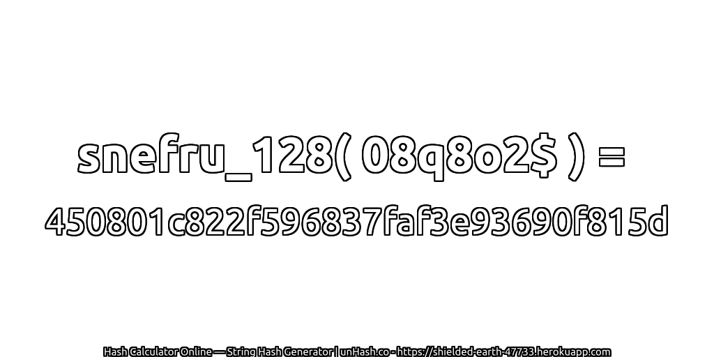 snefru_128( 08q8o2$ ) = 450801c822f596837faf3e93690f815d | unHash.co