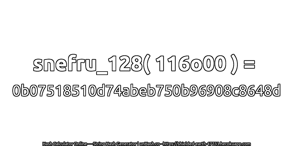 snefru_128( 116o00 ) = 0b07518510d74abeb750b96908c8648d | unHash.co