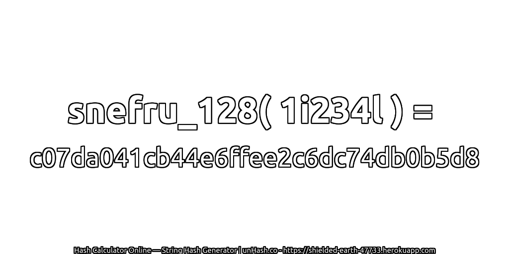 snefru_128( 1i234l ) = c07da041cb44e6ffee2c6dc74db0b5d8 | unHash.co