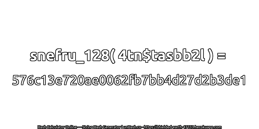 snefru_128( 4tn$tasbb2l ) = 576c13e720ae0062fb7bb4d27d2b3de1 | unHash.co