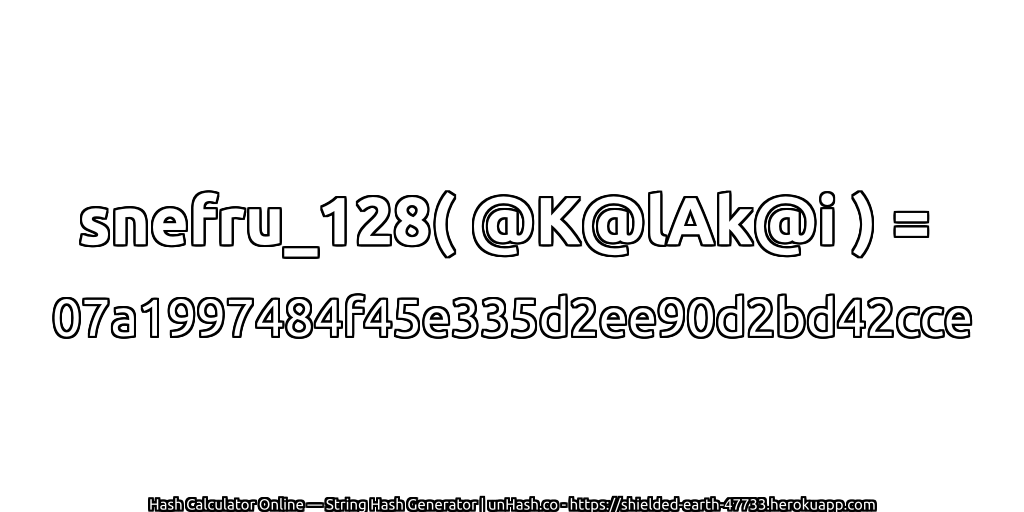 snefru_128( @K@lAk@i ) = 07a1997484f45e335d2ee90d2bd42cce | unHash.co