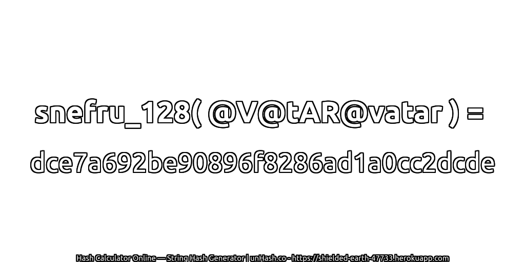 snefru_128( @V@tAR@vatar ) = dce7a692be90896f8286ad1a0cc2dcde | unHash.co